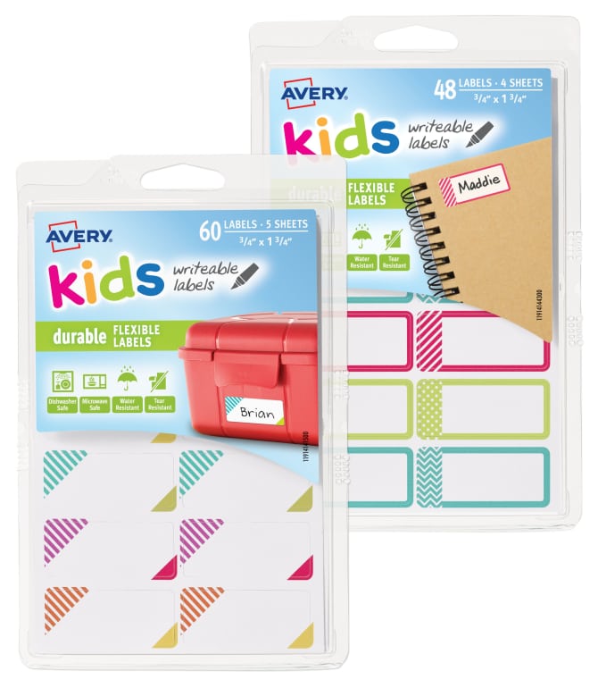 Avery Kids Flexible Durable Labels 3/4