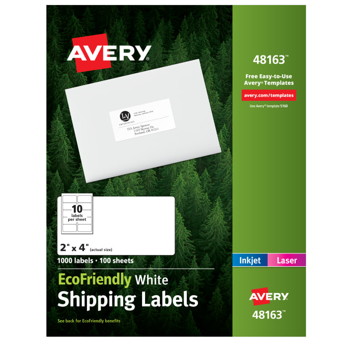 3 Mini CD Labels, 100 Sheets, 100% Recycled White