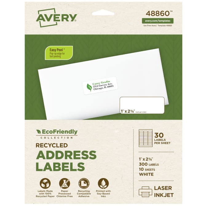 Avery® EcoFriendly Address Labels 48860, 1
