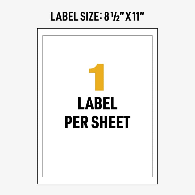 Avery Permanent Durable ID Laser Labels, 8-1/2 x 11, White, 50/Pack