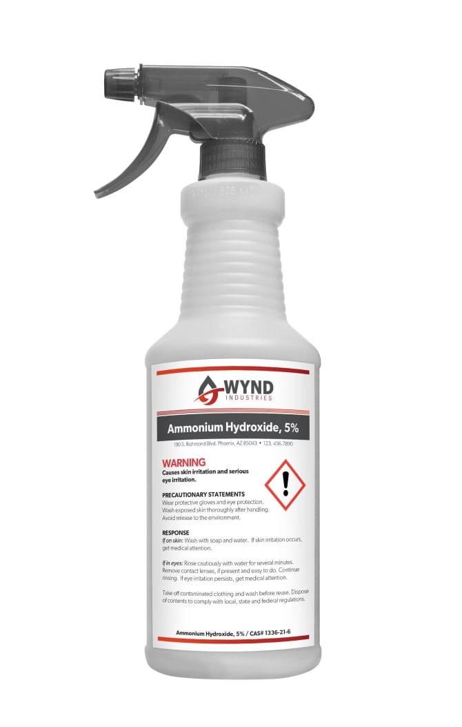 Spray bottle clearance labels