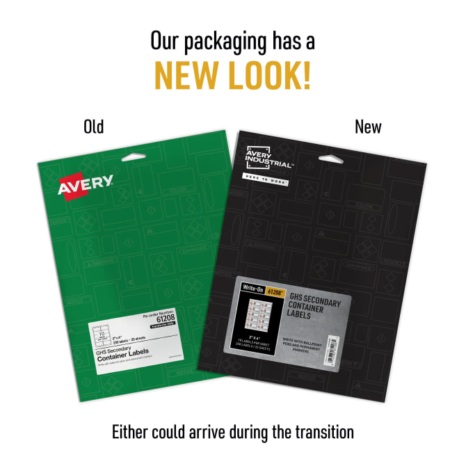 Avery 61208 GHS Secondary Container Labels, Preprinted ...
