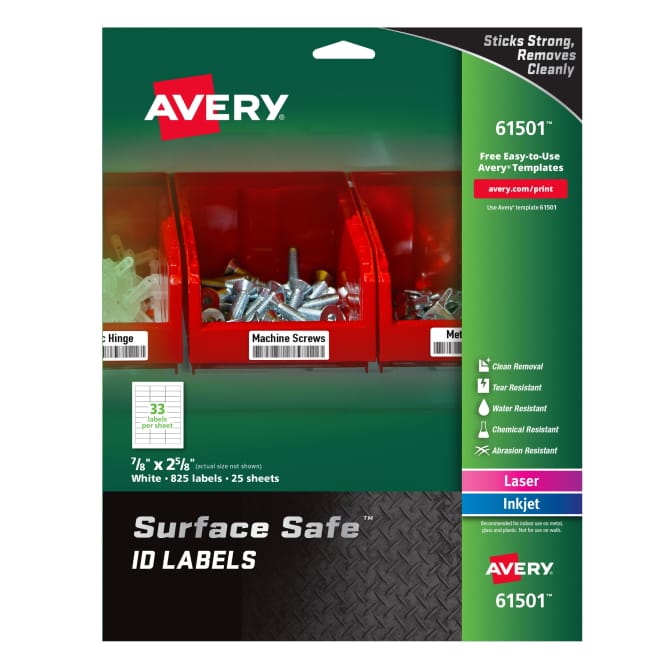 Avery DIY Decals with Surface Safe™ Adhesive, 8-1/2 x 11, Water & Tear  Resistant, 3 Labels (61512)