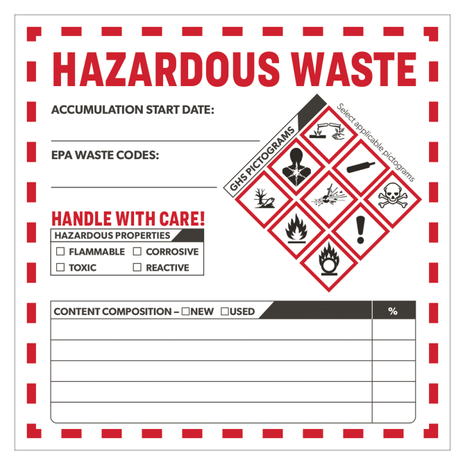 Avery® Hazardous Waste Accumulation Labels, Pre-Printed, Handwrite Only, 4