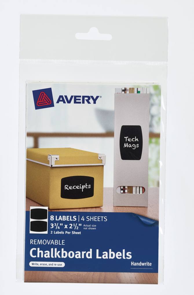 Avery Removable Chalkboard Labels Black 8 Labels (73301 ...