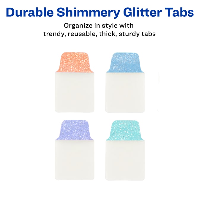 Avery Ultra Tabs® Luxe Mini Tabs, Assorted Glitter Designs, 32 Tabs (74149)  | Avery.com