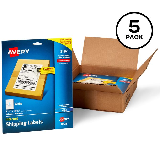 Avery® True Block® Shipping Labels, 5.5