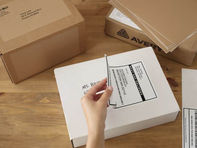 Shipping Labels w/ Paper Receipts Permanent Adhesive