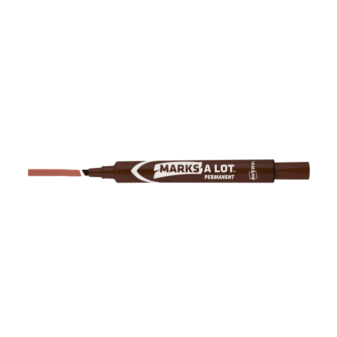 Marks-A-Lot Permanent Marker, Large Desk-Style Size, Chisel Tip, 1 Brown  Marker (08881)