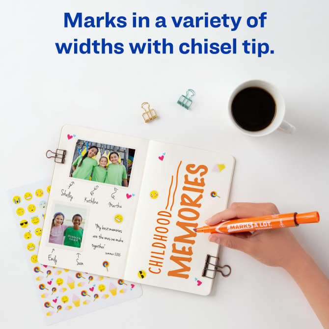 Marks-A-Lot Permanent Marker, Large Desk-Style Size, Chisel Tip, 1