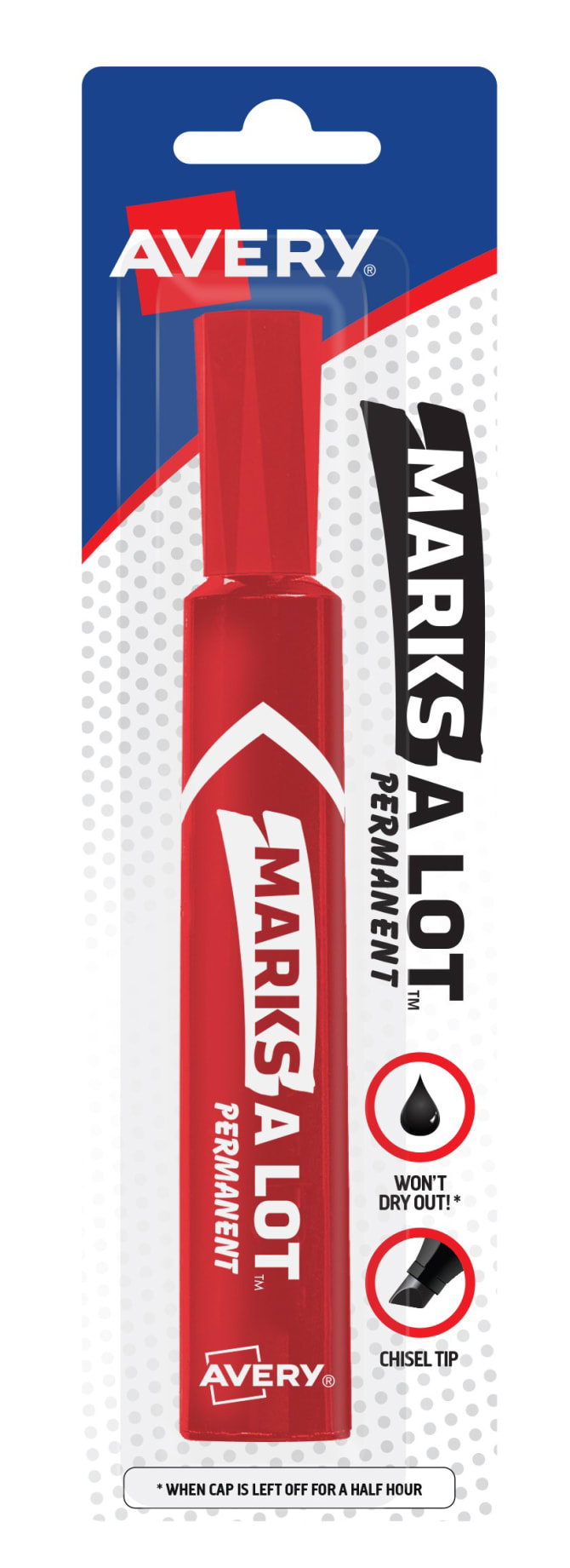 Avery Marks A Lot Regular Desk-style Permanent Marker, Chisel Tip, Red,  Dozen 07887 1 Dozen