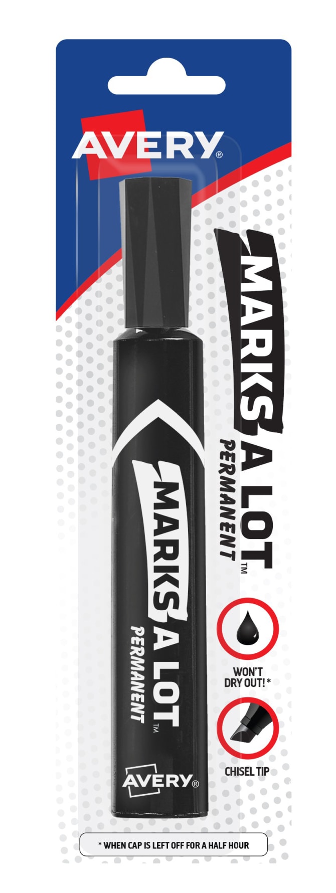 Avery Marks A Lot Permanent Markers Chisel Tip Large Desk Style Size Black  Pack Of 12 - Office Depot