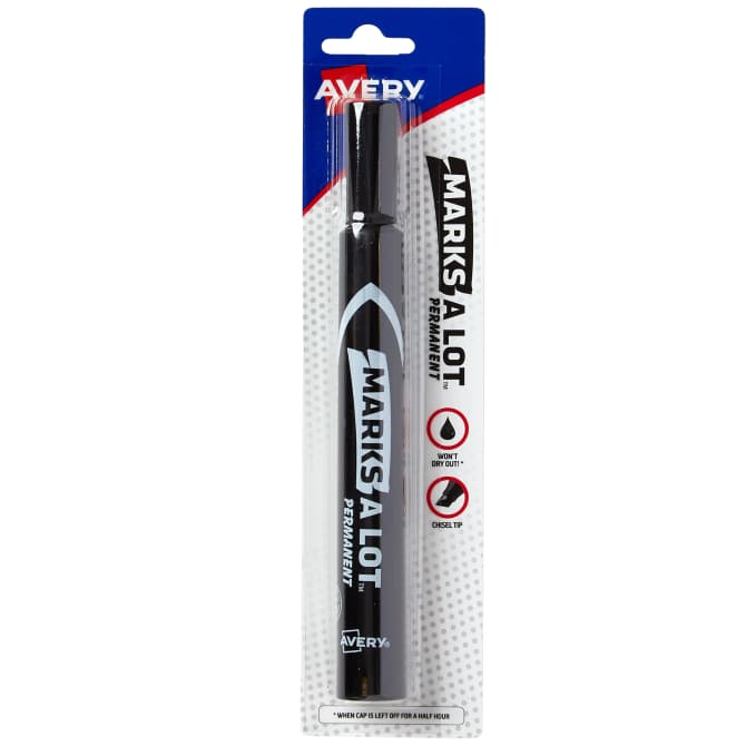 Avery Marks A Lot Permanent Markers, Large Desk-Style, 1 Black