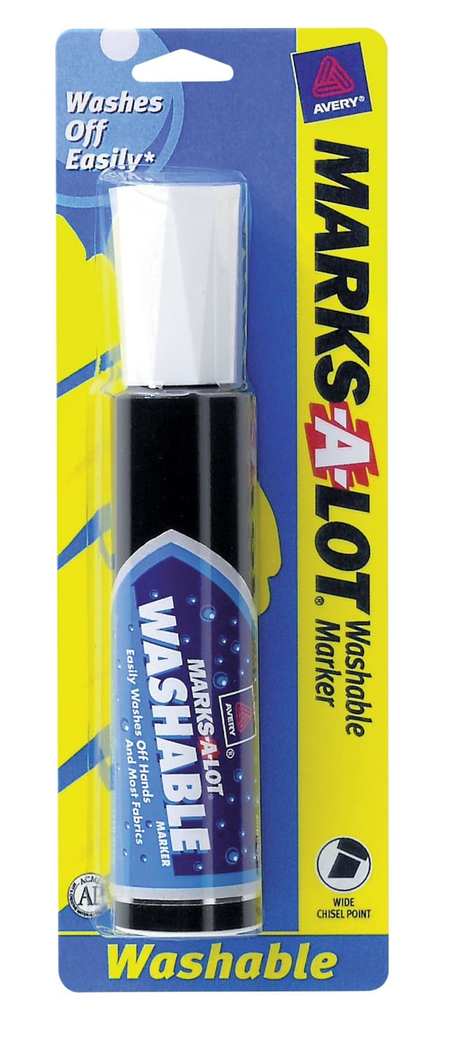 Marks-A-Lot® Jumbo Washable Marker, Chisel Tip, Black (24158)