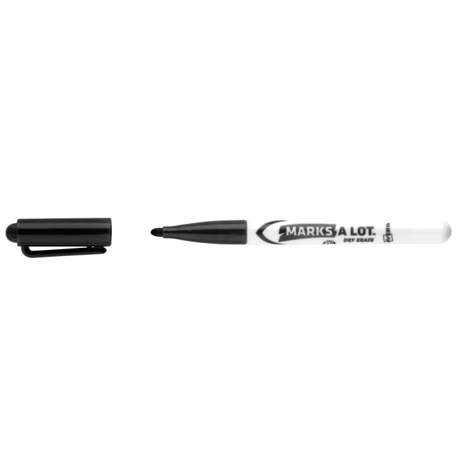 Marks-A-Lot Permanent Markers, Pen-Style Size, Bullet Tip, 3 Black