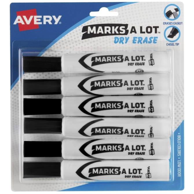 Marks A Lot Desk-Style Dry Erase Marker Value Pack, Broad Chisel