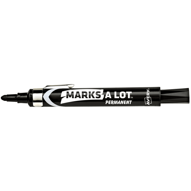 Marks-A-Lot Permanent Marker, Large Desk-Style, Bullet Tip, 1