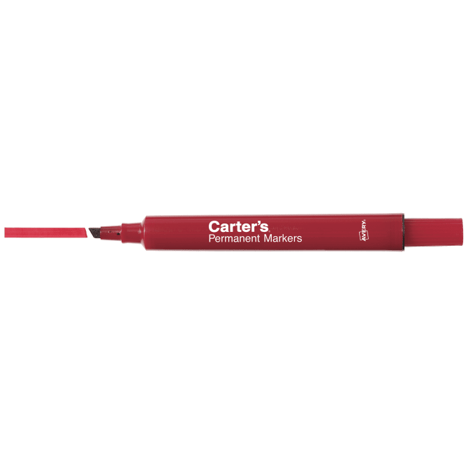 Carter's Permanent Marker, Large Desk-Style Size, Chisel Tip, 1 Red Marker  (27177)