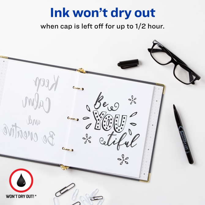 Avery Marks A Lot Bullet Tip Permanent Markers Black - Office Depot