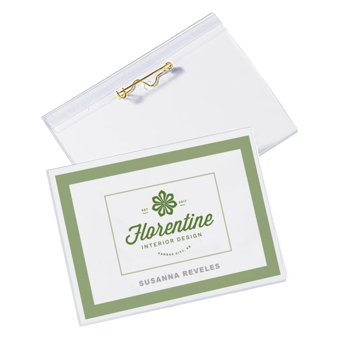 Avery® Top-Loading Pin-Style Name Badges, 2-1/4