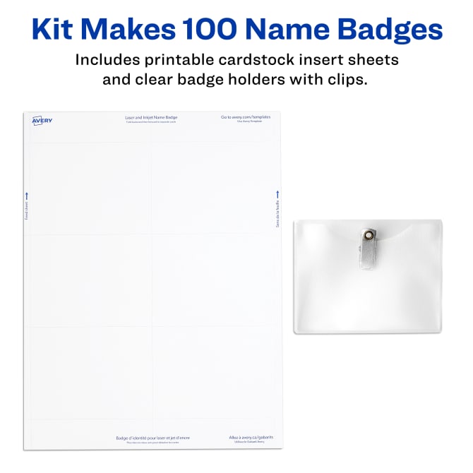 Avery® Customizable Name Badge Clips, 3