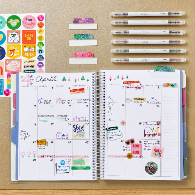 Free Printable Mini Monthly Calendar Stickers (Avery 5214 Template) - Cute  Notebooks + Journals