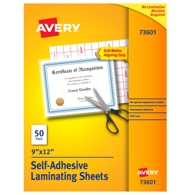 Avery Self Adhesive Laminating Sheets 50 Sheets 73601 Avery Com