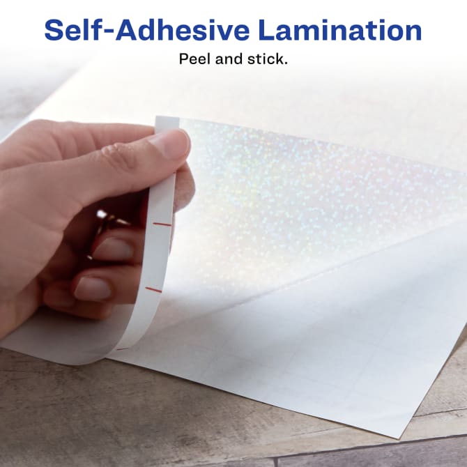 Self Adhesive Laminating Sheets, Holographic 3D, 9 x 11.5 Inches, 4 Mil  Thick, 10 Pack of Self Sealing Lamination Pouches for Letter Size Lamination  Sheets 8.5 x 11 (Leather (9 x 11.5)) - Yahoo Shopping