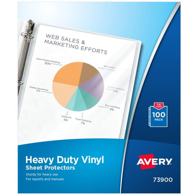 Avery Heavy Duty Vinyl Sheet Protectors 100 Protectors 73900 Avery Com