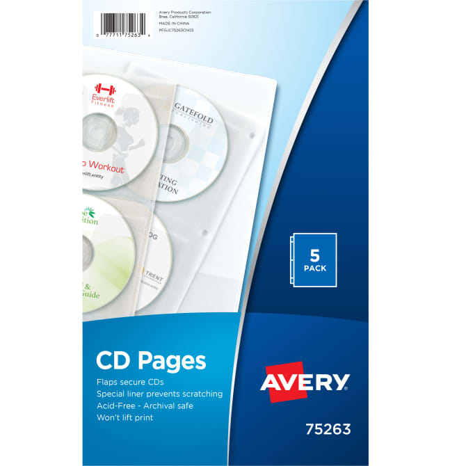 Two-Sided CD Organizer Sheets for Three-Ring Binder, 4 Disc Capacity,  Clear, 5/Pack - Supply Solutions
