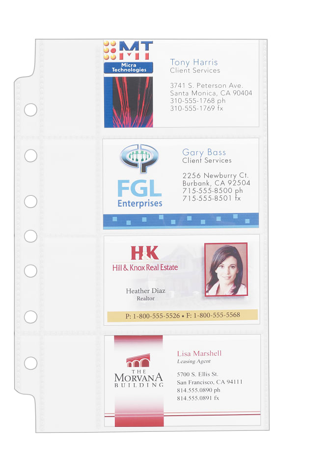  Avery Mini Business Card Pages, Clear, 5.5 x 8.5 inches, Pack  of 5 (76025) : Sheet Protectors : Office Products