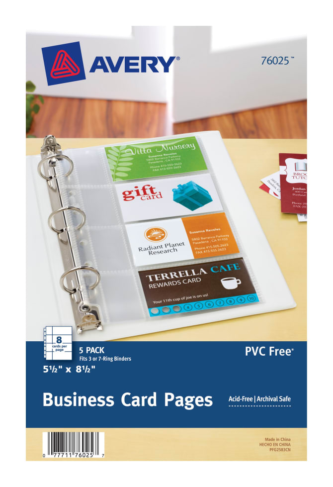 Adhesive-Back Business Card Holders 2 5/16 x 3 1/2 10 pack VINBUS3