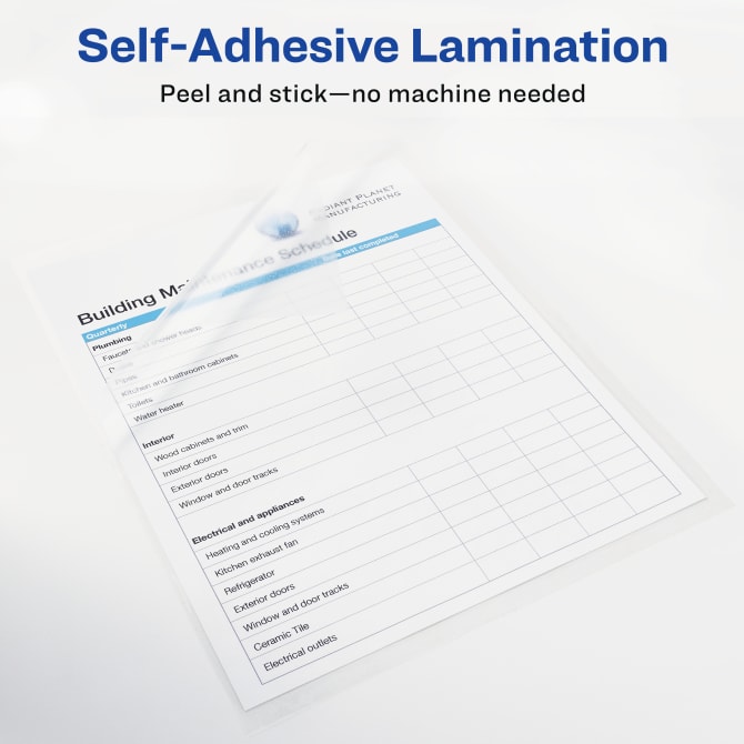 Clear Self Adhesive Laminating Sheets for Sale 