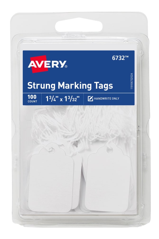 Avery Strung Marking Tags 100ct Avery 6732 Tags Garage sale 
