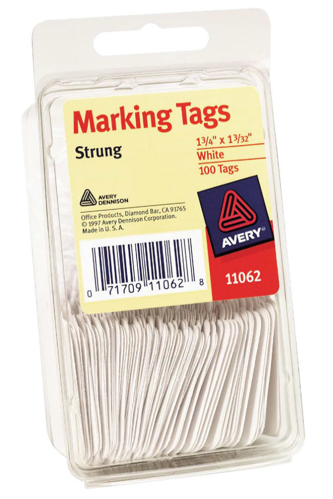 1.75 x 1.093-Inches Avery White Marking Tags Strung Pack of 1000 12204 