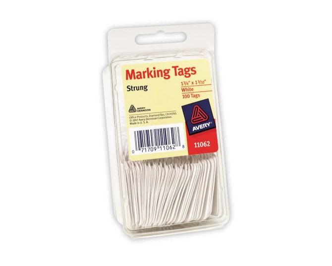  STP24516  Staples Retail Marking / Pricing Tags with String,  1-3/32 x 3/4, White, 50 Pack