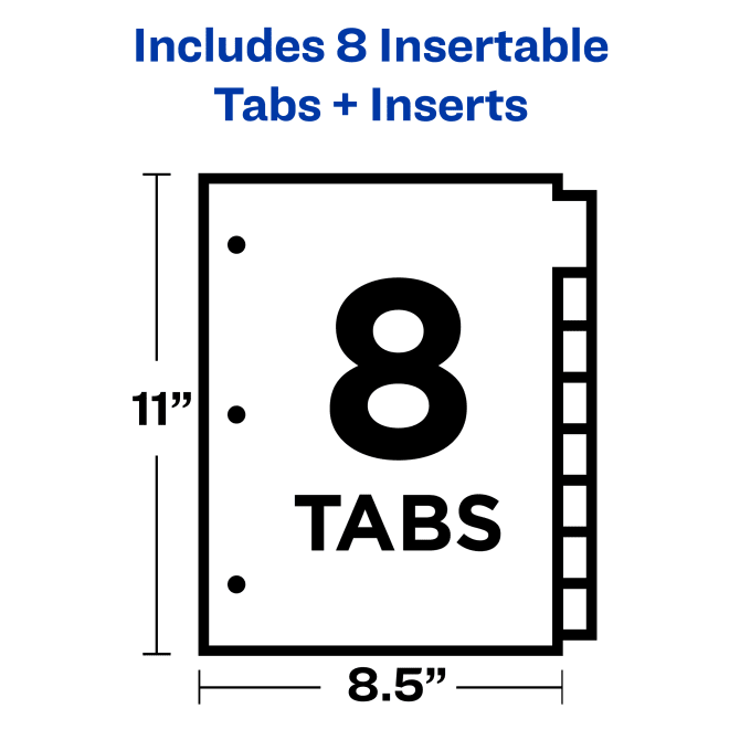 Photo Album Set - Clear Pocket Sleeves, 6 Tab Dividers, 3-Ring Binder 8.5