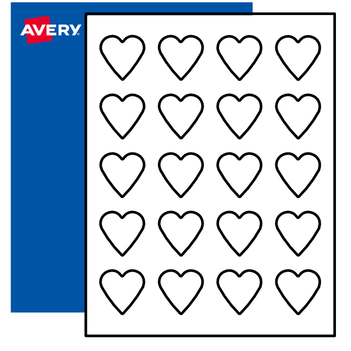 printable heart labels blank heart stickers avery