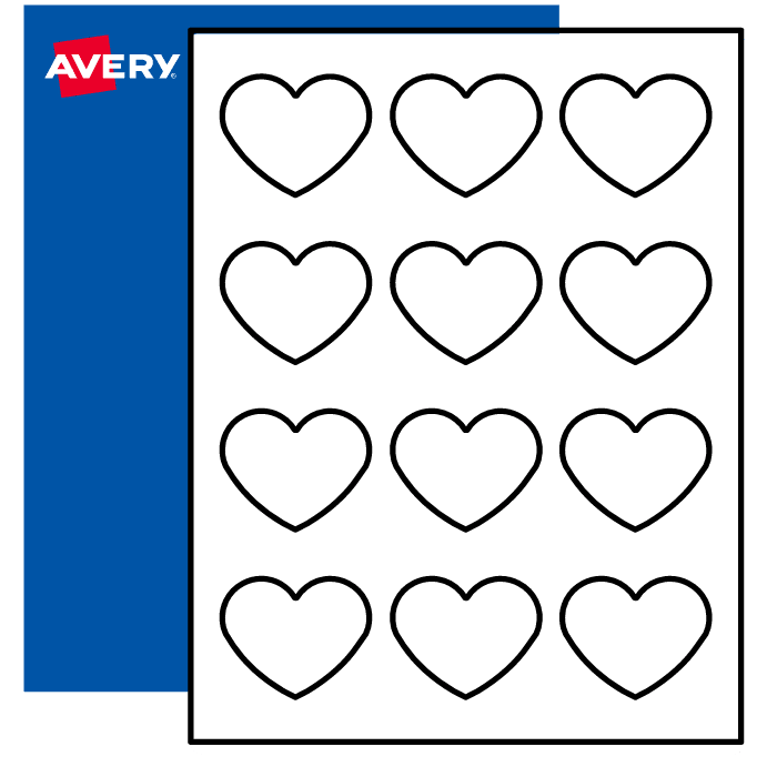 Printable Heart Labels Blank Heart Stickers Avery