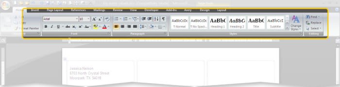 Microsoft Word Tool Bar