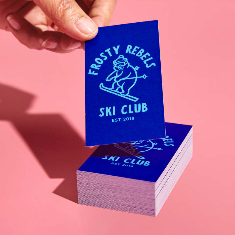 Avery WePrint Business Cards | Frosty Rebels Ski Club Business Cards