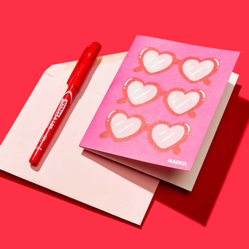 Avery WePrint Custom Greeting Cards | Valentine's Glasses Card
