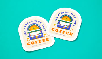 Arched-Shaped Coffee Stickers