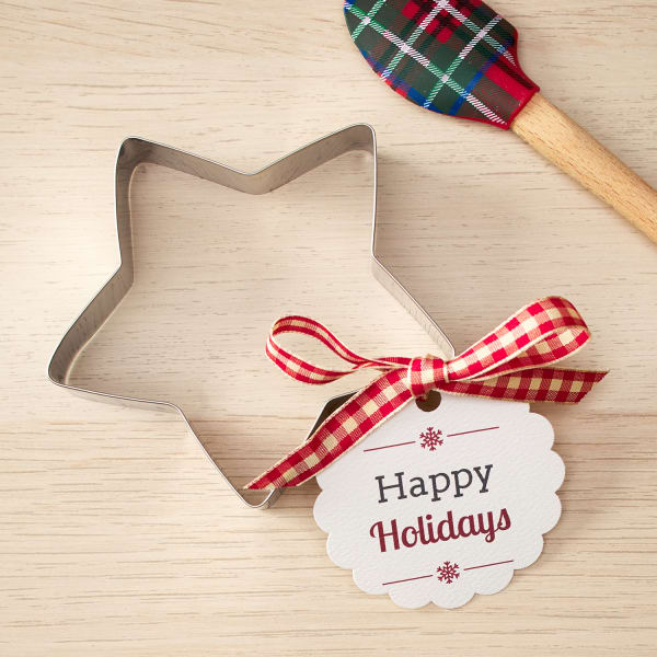 Add a tag to a special cookie cutter for a simple Christmas gift