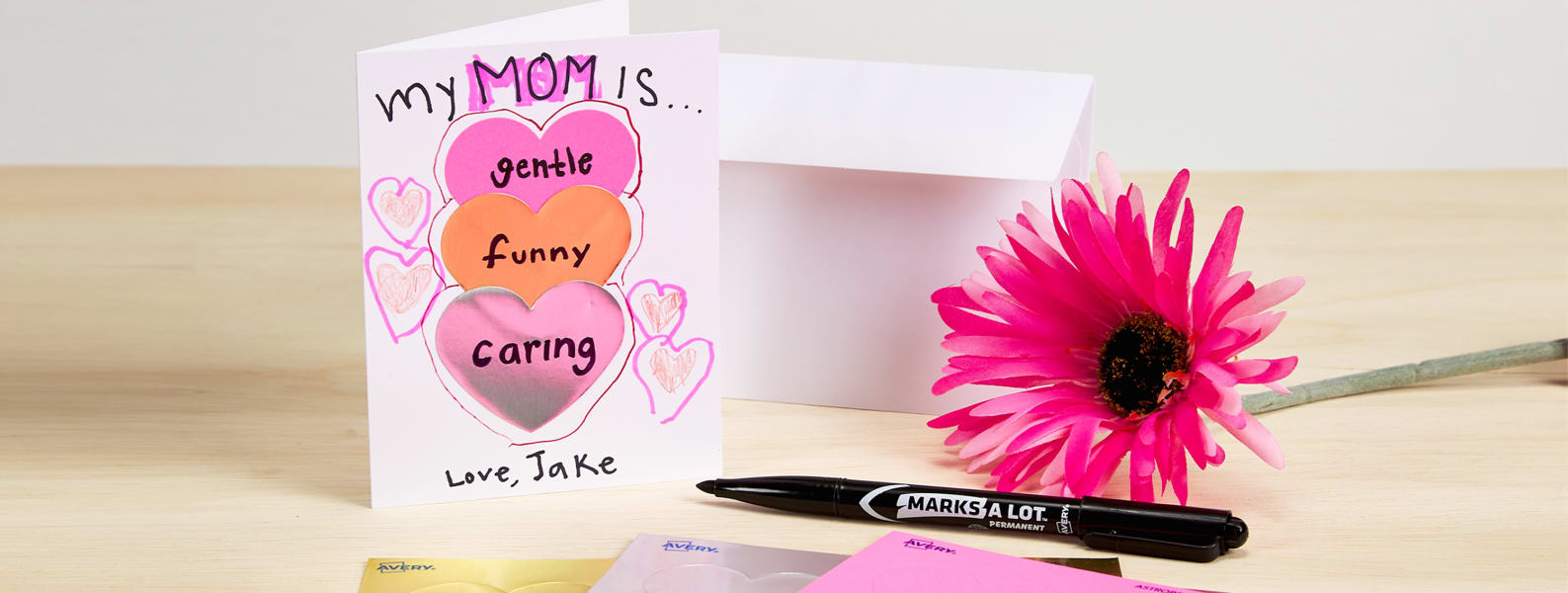 mother's day card with flower