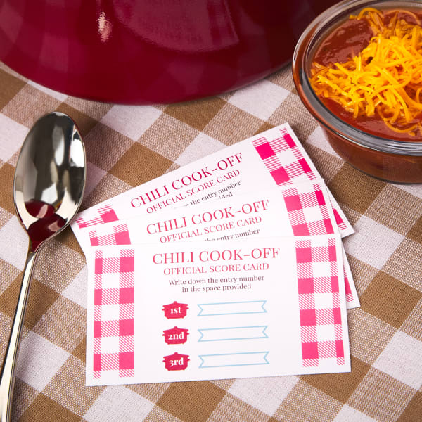 custom printed index cards with ranking system for chili cook off