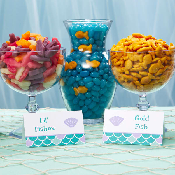 Mermaid party snacks goldfish jelly beans