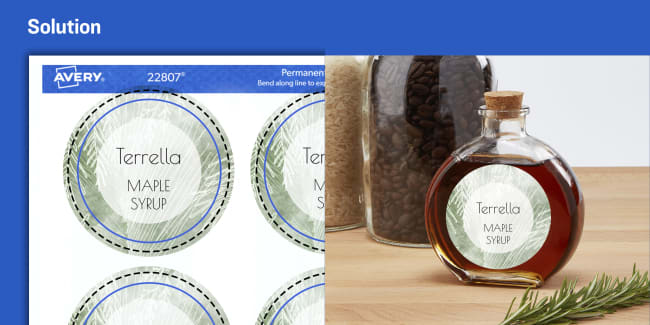solution terrella maple syrup round label