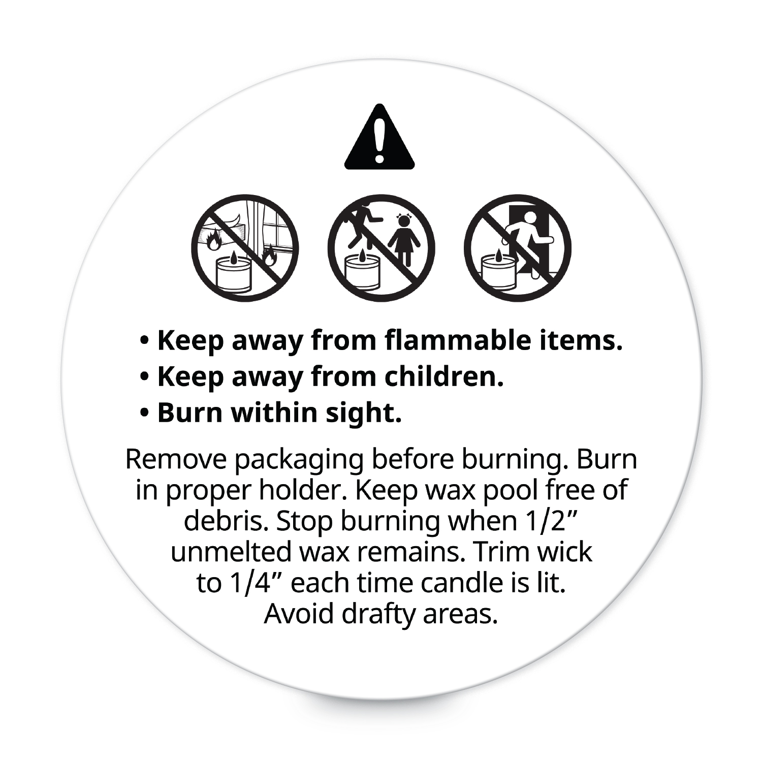 Candle Warning Labels & Safety Labels - Printable & Custom Labels