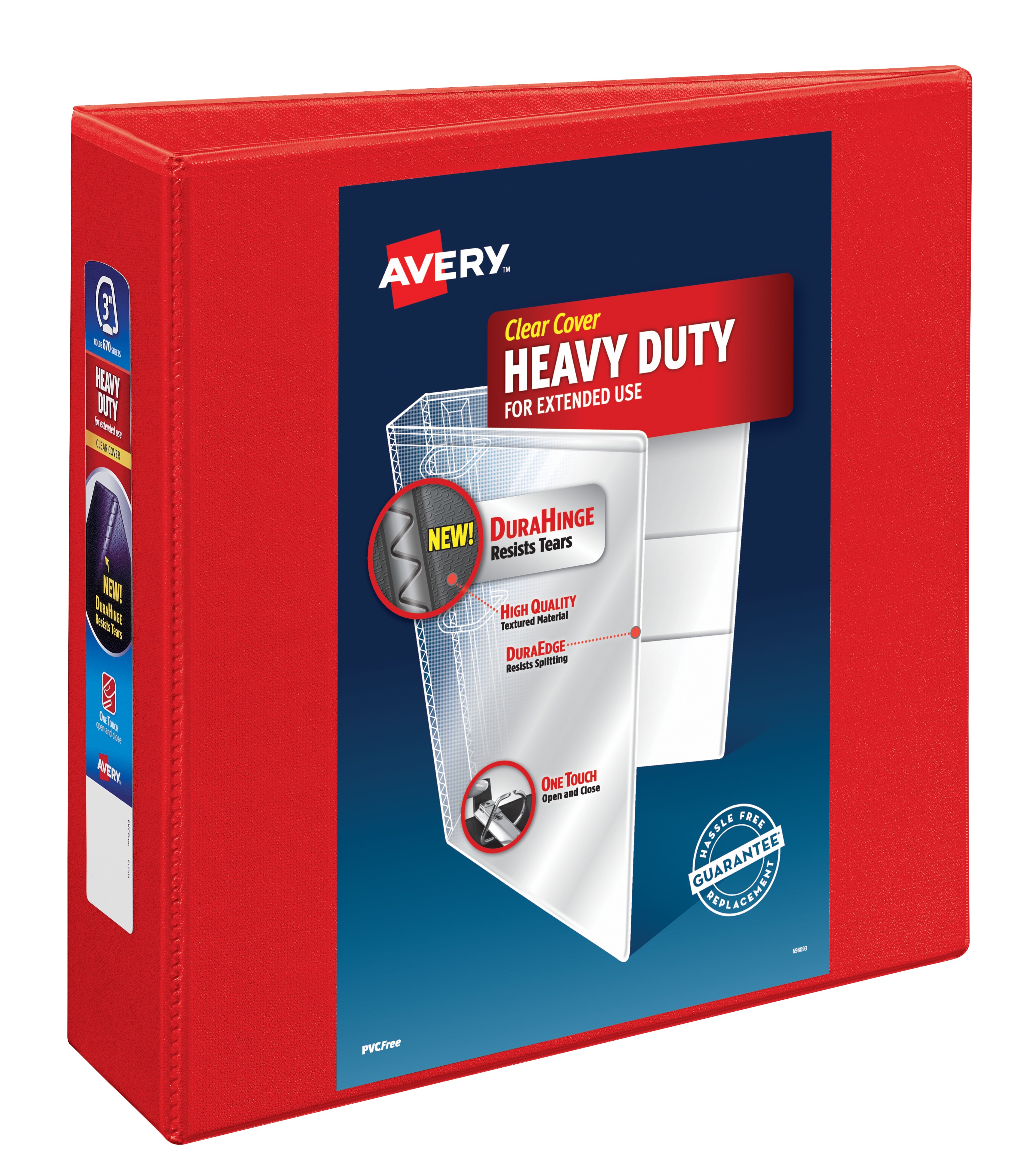 Avery Heavy Duty View Binders With One Touch EZD(TM) Ring, Holds 8